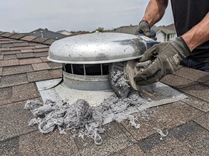 Cleaning Dryer Vent On Roof in Holbrook