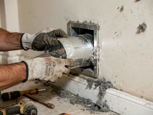 Professional dryer vent repair and installation by Holbrook Dryer Vent Cleaning in Holbrook